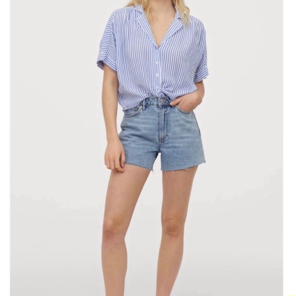 H&M high-waisted denim shorts